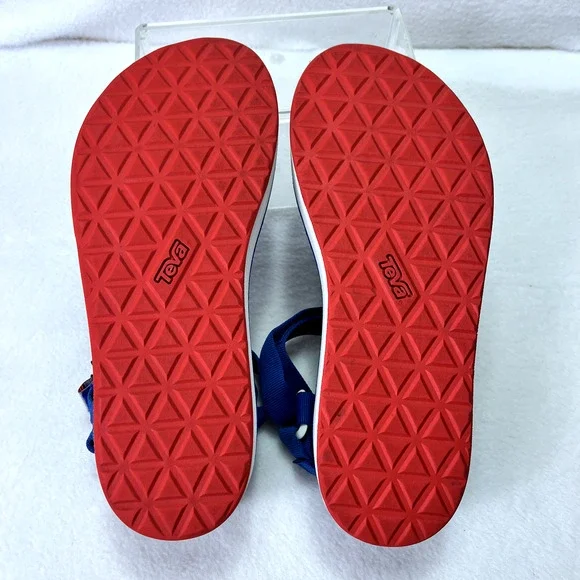 Teva Universal Platform Sandals Women 10 Blue Walking Trail Adjustable Straps - Picture 11 of 13